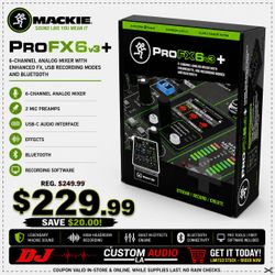 Mackie ProFX6v3+ Bluetooth 6 Channel Mixer Effects USB-C Interface Recording Software 🚨 Payment Options Available 🚨 No Credit Needed 🚨
