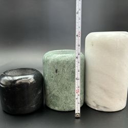 Set of 3 Marble Candle Holder Votive Candle Holder (Tealight)