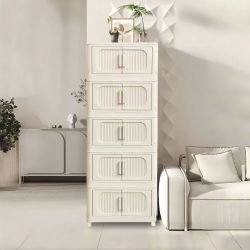 5-Tier Portable Foldable 2-Door Storage Cabinets [NEW] **Retails for $250
