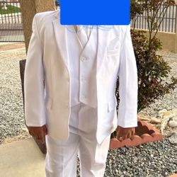 boys size 12 husky  white suit ,worn once