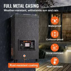 123}300W Low Voltage Landscape Transformer with Timer and Photocell Sensor, Waterproof Landscape Lighting Transformer, 120V AC to 12V/14V AC for Outdo
