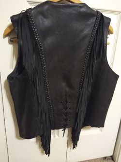 Leather Fringe Motorcycle Vest