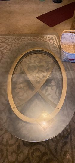 Glass and Metal Coffee Table
