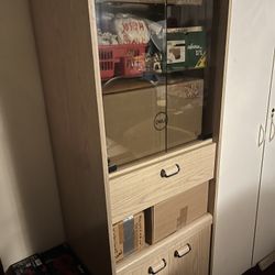 Glass Shelve N Drawers 