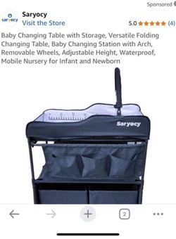 Baby Changing Table, Versatile Folding Changing Table, Waterproof Diaper Changing Station, Adjustable Height with 2 Drawers,Baby Changing Station, Mob