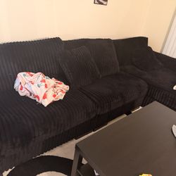 Large Black L-Shaped Sofa – Must Pick Up 3000