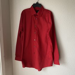 Men’s J.Ferrar brand Red  Button Up Dress Shirt  Up For Sale 