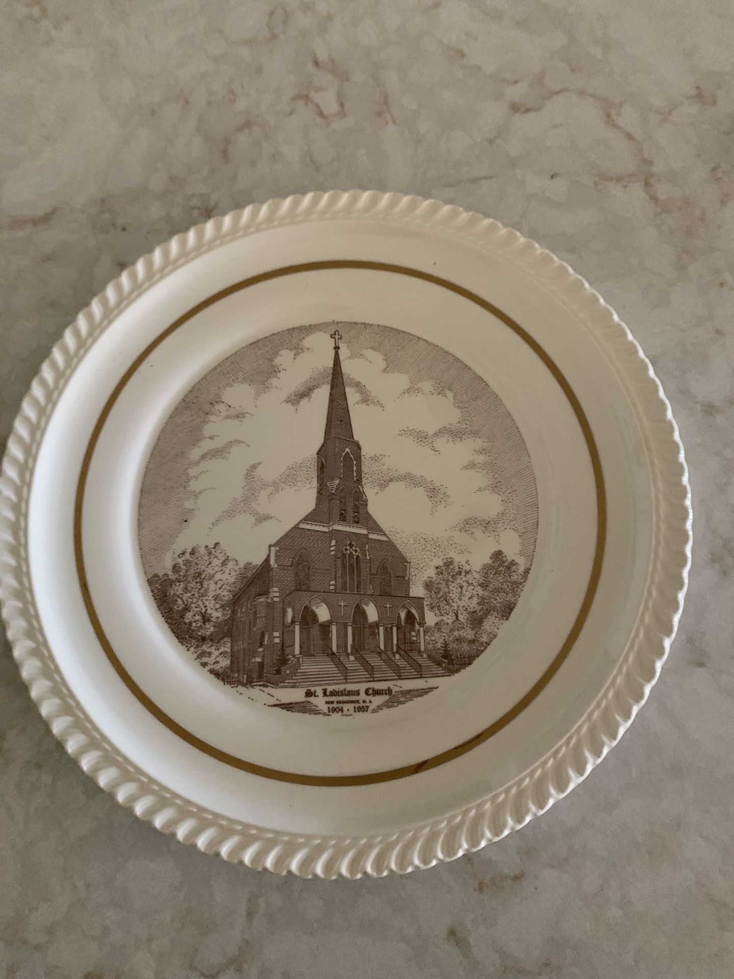 Commemorative Church Plate 10-1/4”. New Jersey