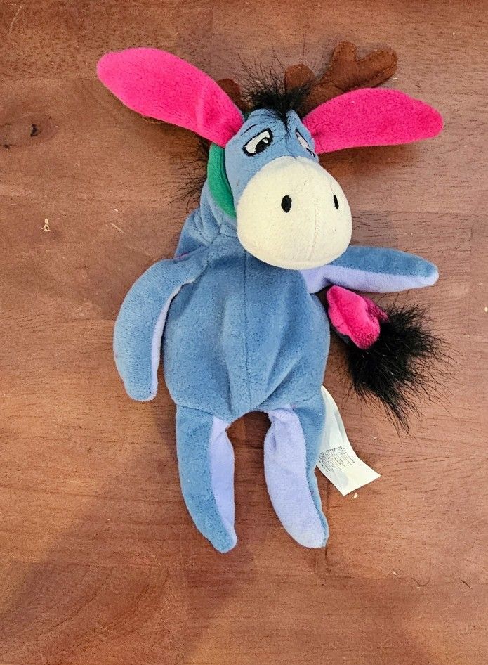 Disney Reindeer Eeyore Christmas Beanie Plush 8"