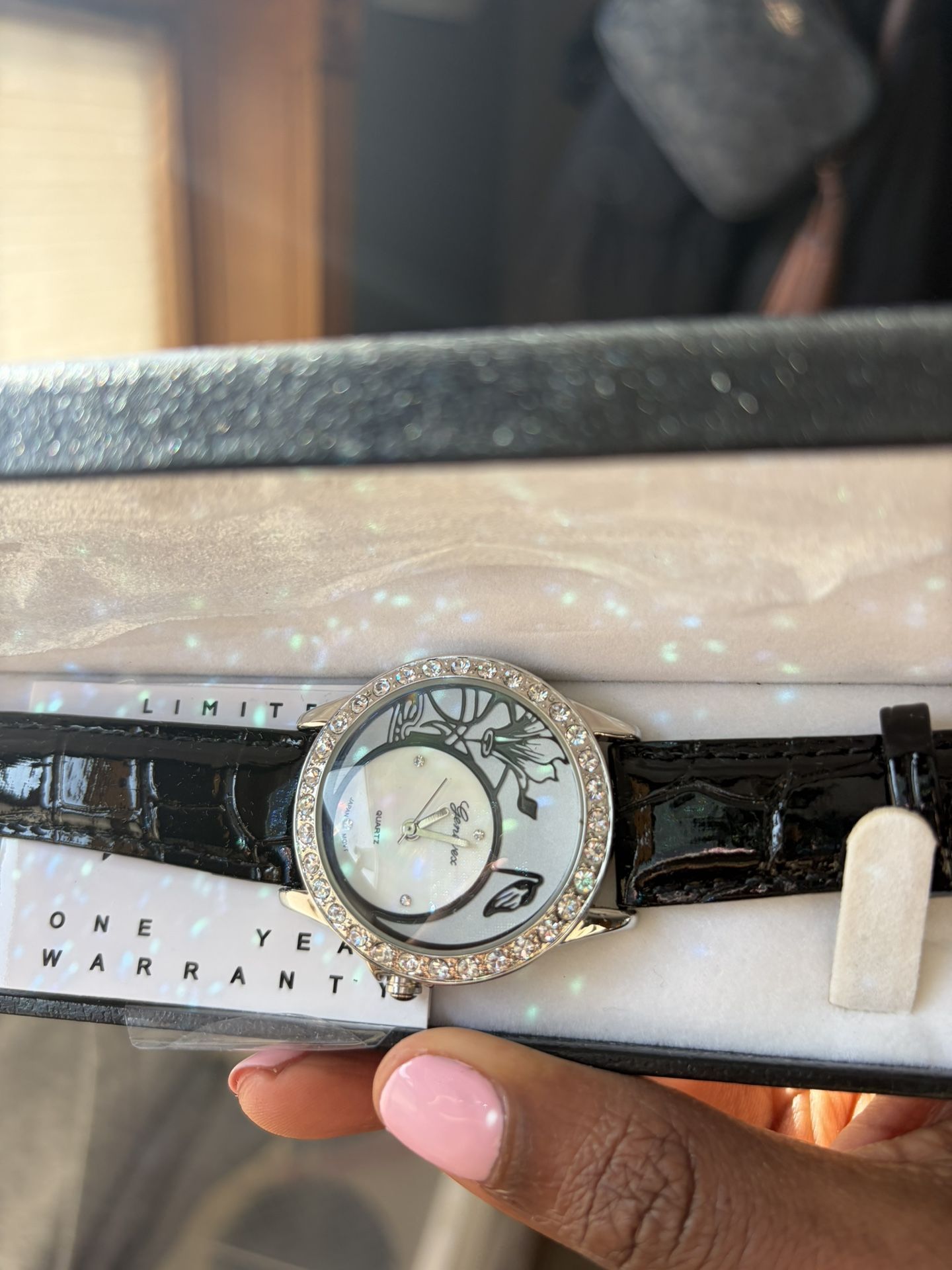 Black Sparkly Geneve Watch