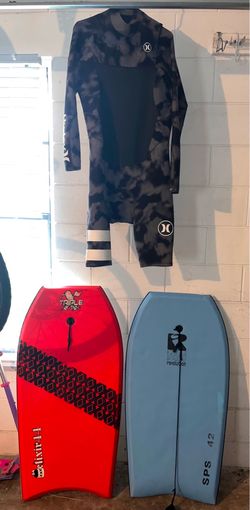 Bodyboard and Hurley wetsuit XL