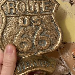 Vintage style Route 66 cast iron bottle opener 