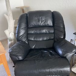 Leather Rocker Recliner in Black From Kanes Furniture, $50
