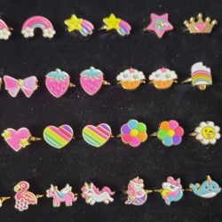 Child Adjustable Rings Golden Tone