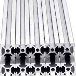 10pcs 2000mm T Slot 2020 Aluminum Extrusion European Standard Anodized Linear Rail for 3D Printer Parts and CNC DIY Silver(78.7'')