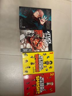 Jujutsu Kaisen Vol. 1, Attack on Titan Vol. 1 & My Hero Academia: Smash!! Vol. 1–2 Manga Bundle