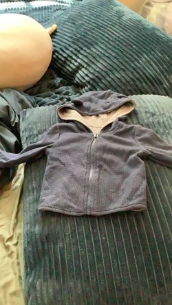 Blue zipped up jacket