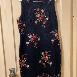 Navy Floral Dress