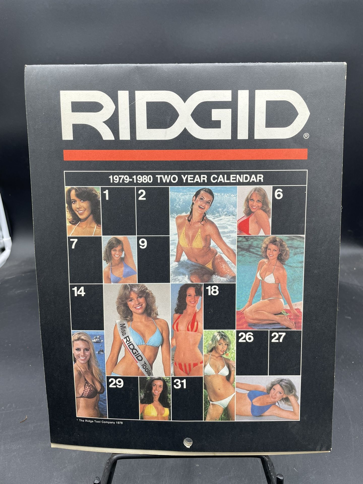 Vintage Ridgid Tool 1979-1980 Two Year Sexy Pinup Garage Calendar And Tools VG!