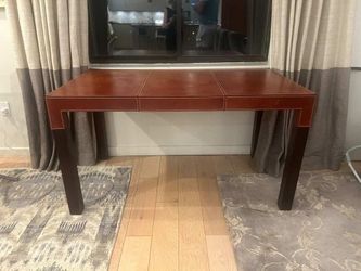 Promemoria Ernest Writing Desk in Leather and Wood by Romeo Sozzi.