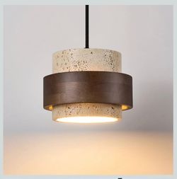 Nordic Natural Stone Wabi-Sabi Ceiling Pendant Light Yellow Cave Stone Chandelier Vintage Farmhouse Travertine Droplight Bedside Restaurant Kitchen Di