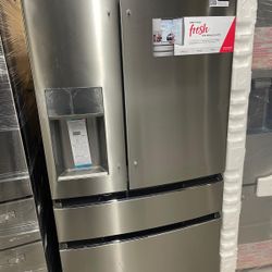 Frigidaire - 21.5 Cu. Ft. Counter-Depth 4-Door French Door Refrigerator - Stainless steel