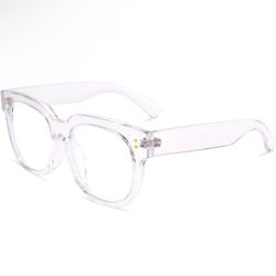 FEISEDY Retro Square Thick Big Frame Blue Light Blocking Reading Glasses Anti Glare Digital Eyestrain Reader B2523