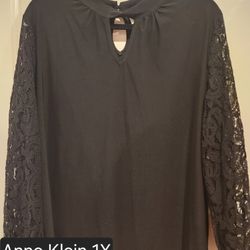 Anne Klein Blk Dress Blouse