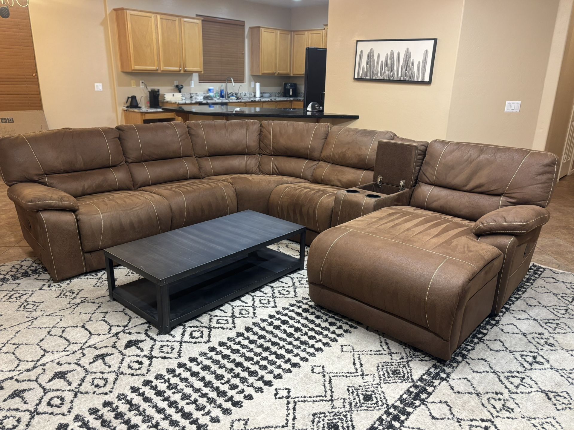 Beautiful Brown 6pc Chaise Sectional