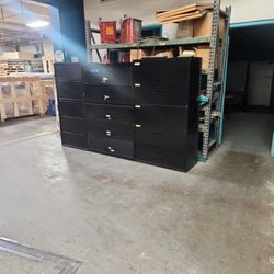 5 Drawer Black Steel File Cabinets