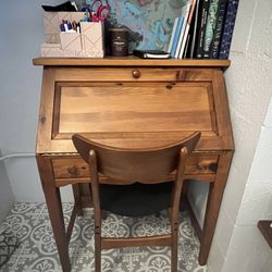 Vintage Pine Secretary Desk
