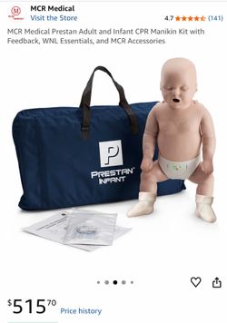 MCR Medical Prestan Adult and Infant CPR Manikin Kit with Feedback, WNL Essentials, and MCR Accessories