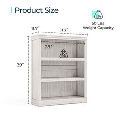40in 3 Tier Bookshelf, Small Bookcase Shelf Storage Organizer, Modern Book Shelf $55