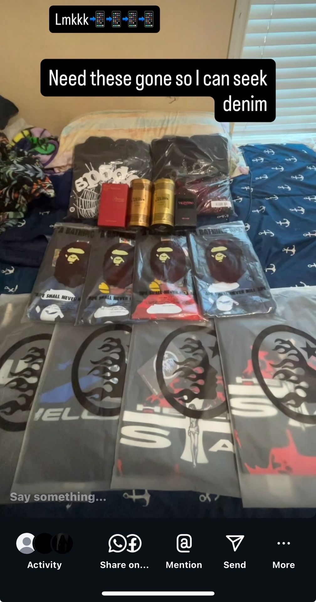 Hellstar, Bape Tees , Sp5der Hoodies , Colognes Come With Receipt Last Long