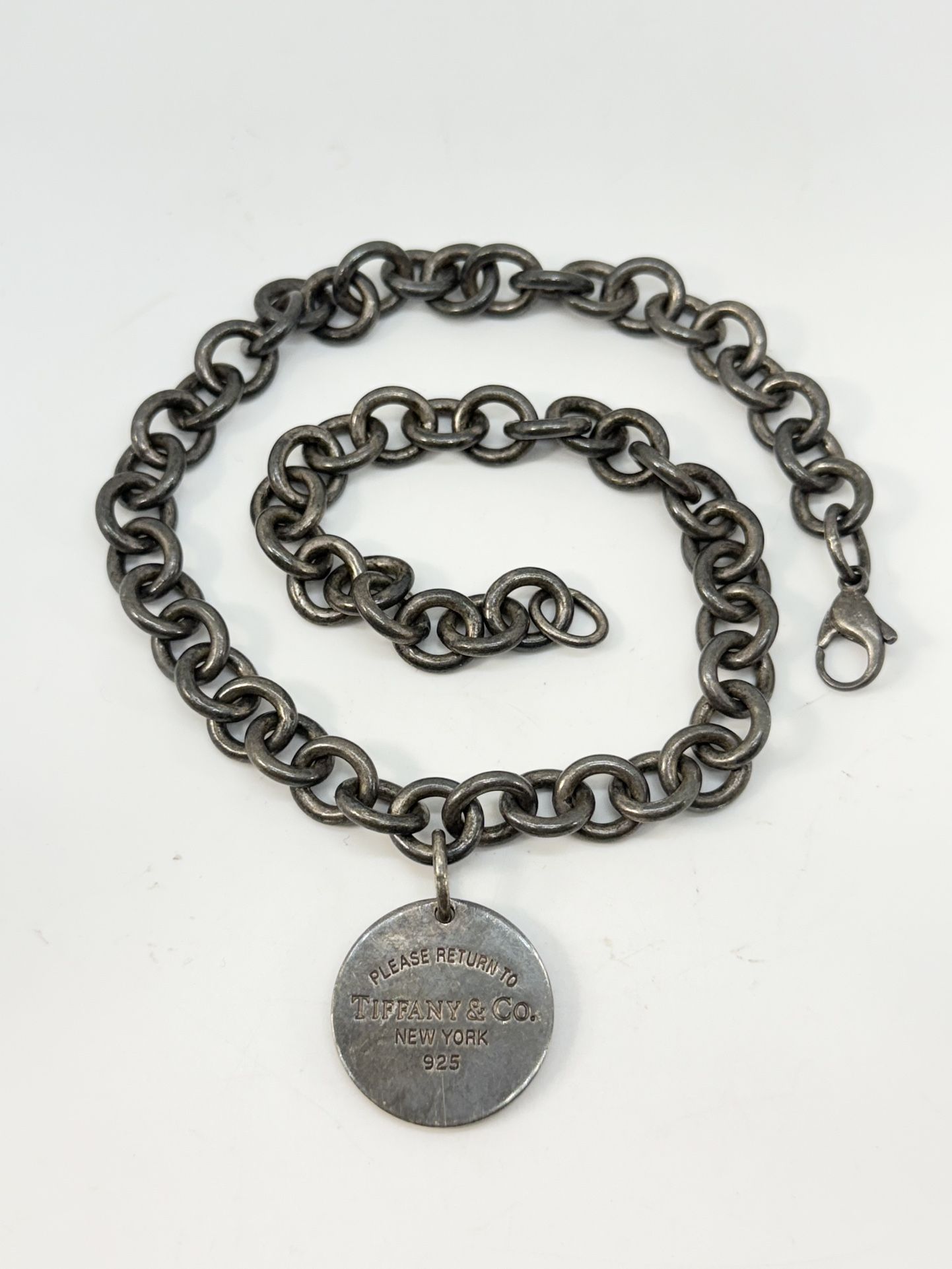 Vintage 1990s Tiffany & Co. Please Return To Tiffany 925 Silver 15" Necklace