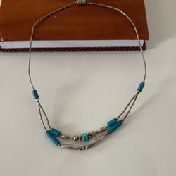 Turquoise Silver Bead 925 Vintage 