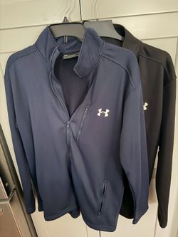 Two Mens Under Armour UA Micro Jacket Sweatshirt Full Zip Track New With Tags L