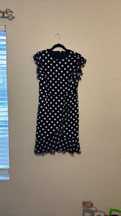 Polka Dot Blue And White Dress Size m