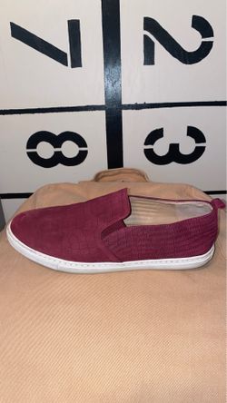 Burgundy colored Slip ons