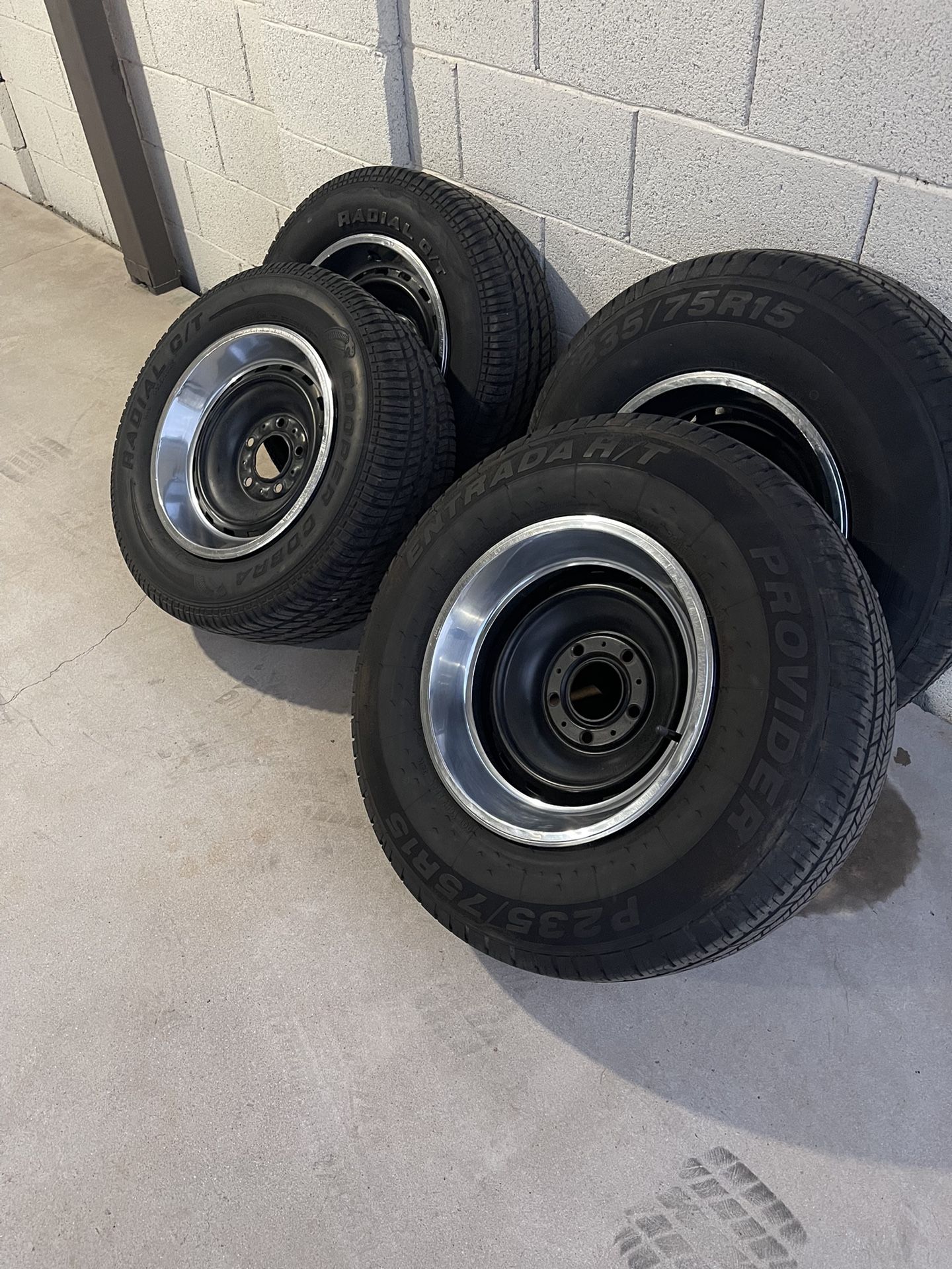 C10 OBS chevy Detroit Steel 15s Wheels/Rims And Tires 5 Lug 5x127 Chevy