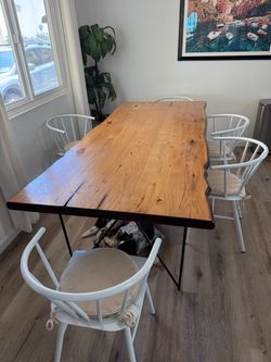 Raw Edge Table and 6 Chairs