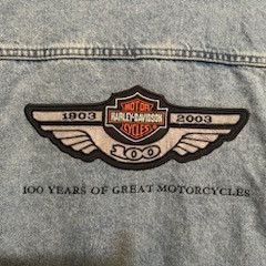 Women Large Harley Davidson Jean Jacket