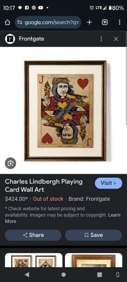 2 Charles Lindbergh Art Print With Frames $75.00