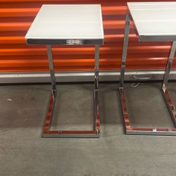 Small Glass Metal End Table 