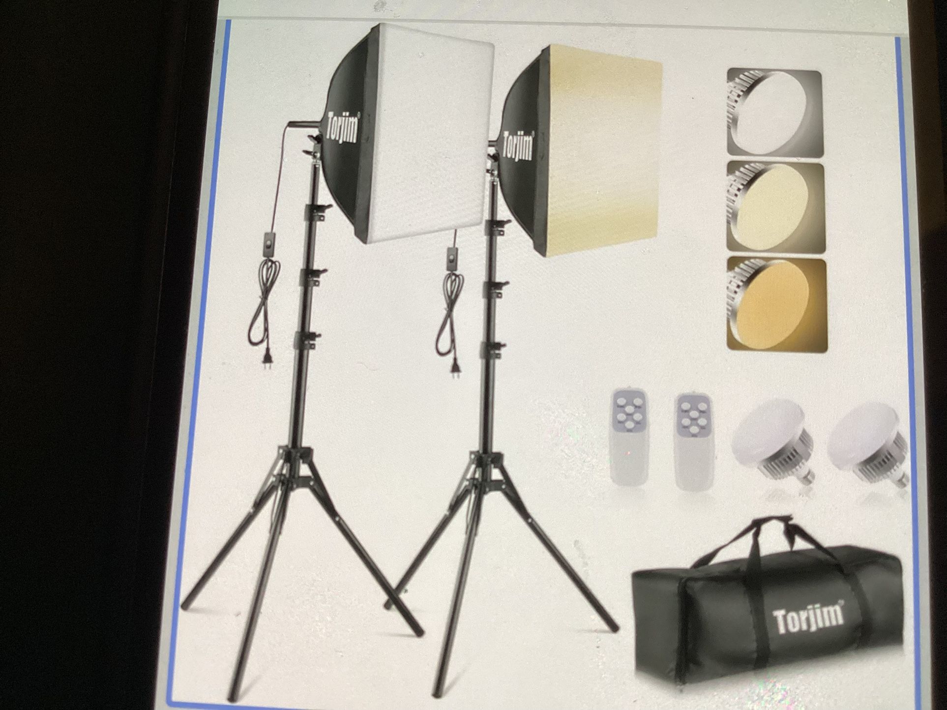 Softbox Photography Lighting Kit with LED Bulbs 