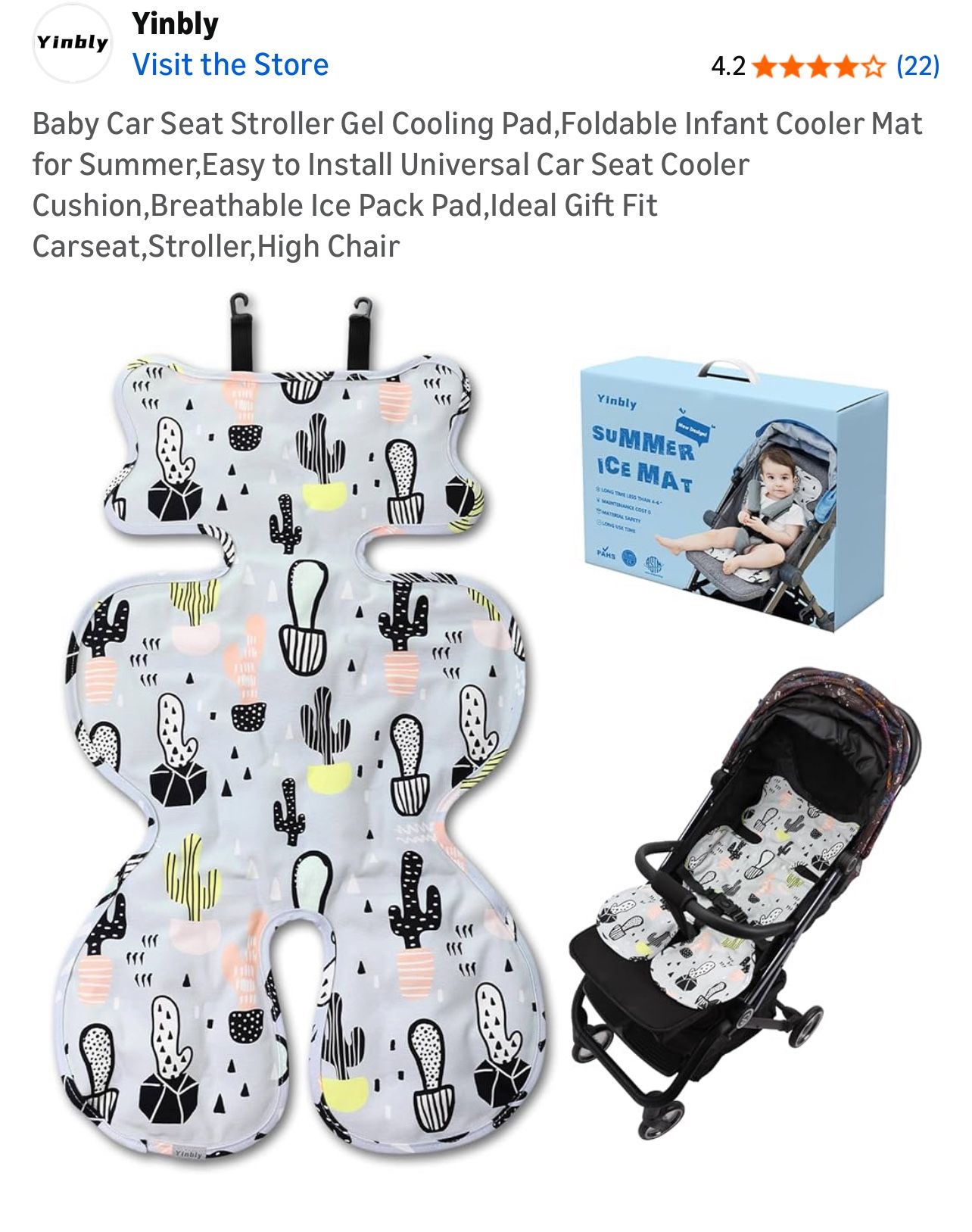 Cooling Mat For Car seat, Stroller, High chair