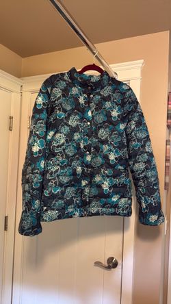 Lands and brand floral puffer jacket