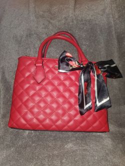 Aldo - Darnal Satchel  Handbag Red Quilted Pattern - Like New