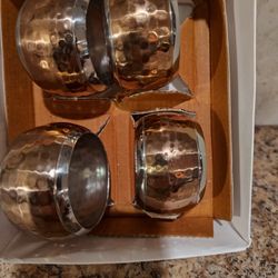 Copper Plated Napkin Rings-NEW