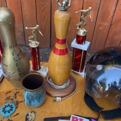 Vintage Bowling Pin Lamp 